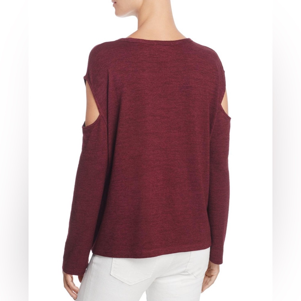 Rag & Bone Jean Purple Port Long Sleeve Slash Cutout Top Tee - Picture 3 of 10